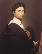 Jean Auguste Dominique Ingres Self-portrait at the Easel (mk04) oil on canvas